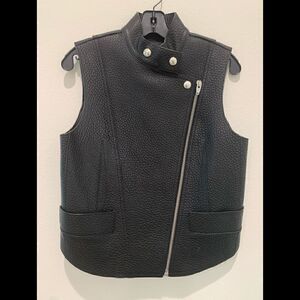 alexander wang Moto Biker Calfskin Leather Vest women’s Size 2